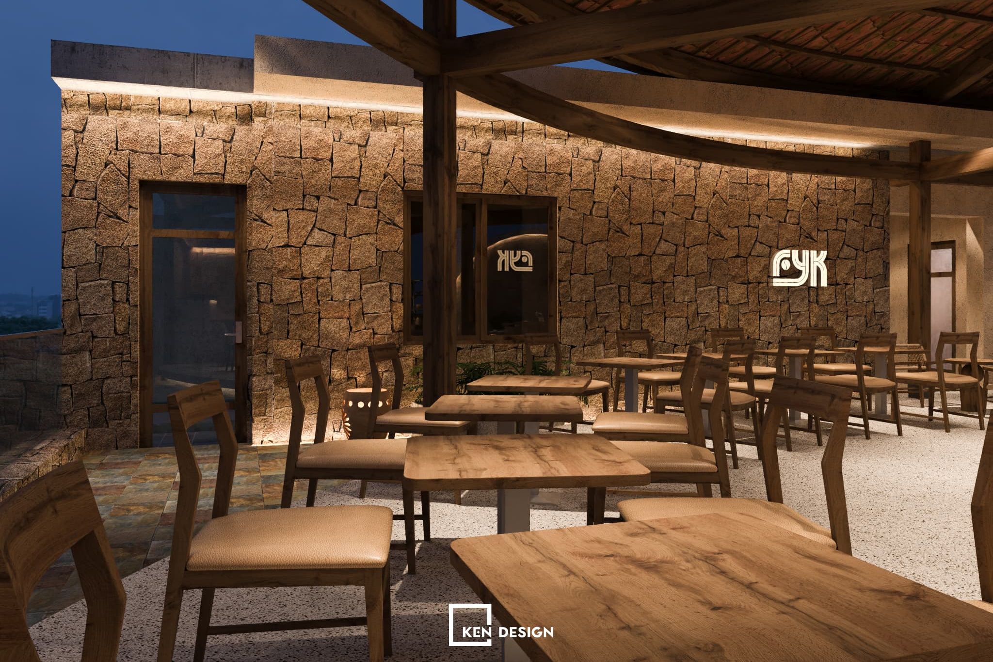 Thiết kế quán cafe phong cách Rustic